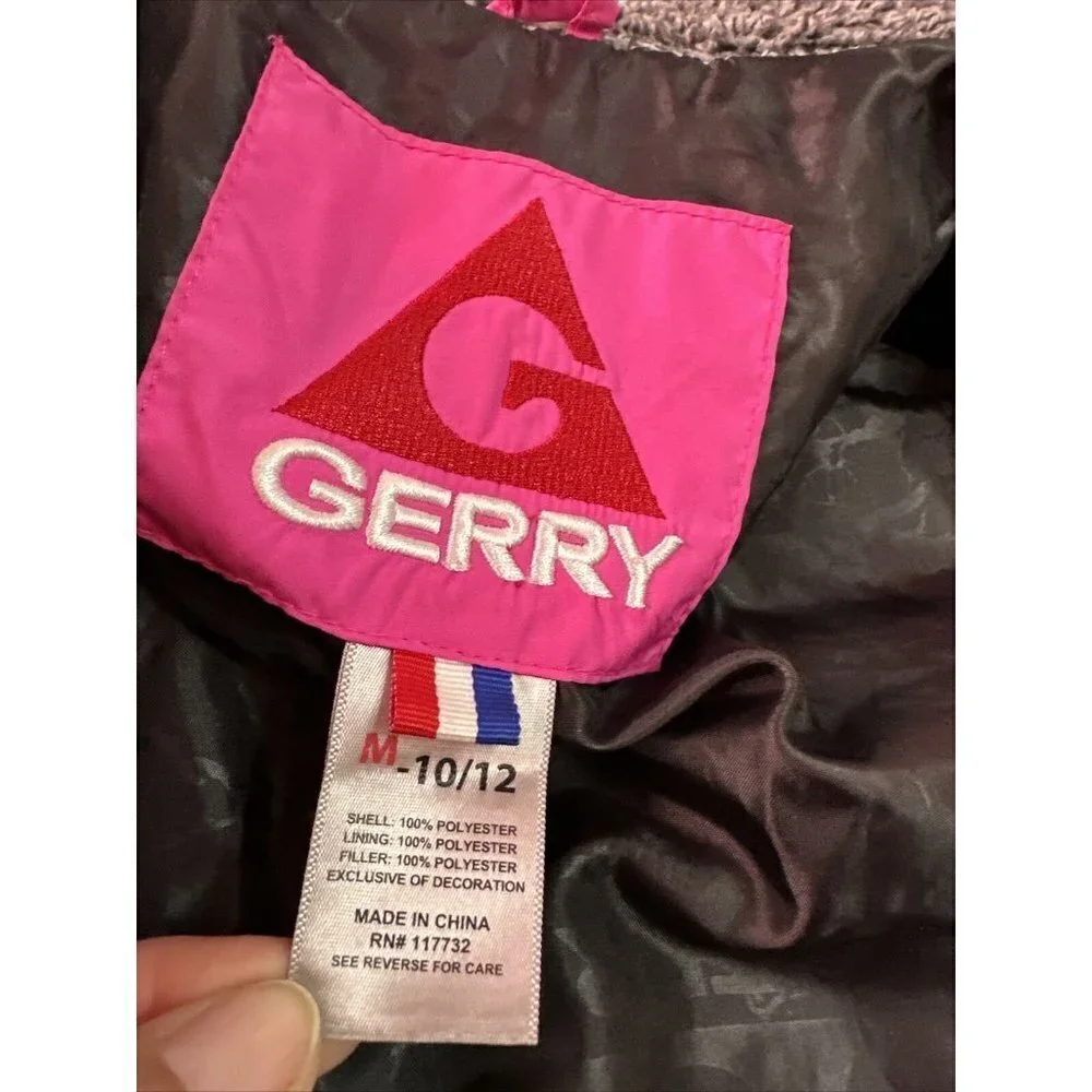 Gerry Jacket Coat 3-in-1 Girls Med 10/ 12 Grey Black Pink Hooded Full Zip Pants